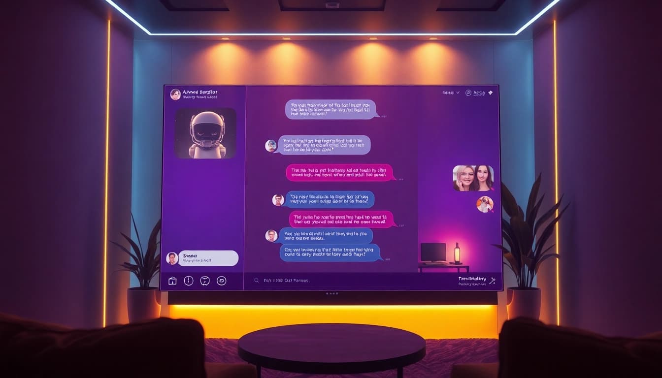 Engaging NSFW AI chatbot conversation in a cozy virtual setting with visual elements.