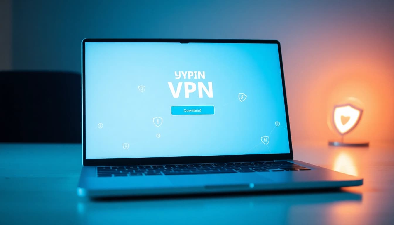 Download free VPN effectively with a clear installation guide displayed on a laptop screen.