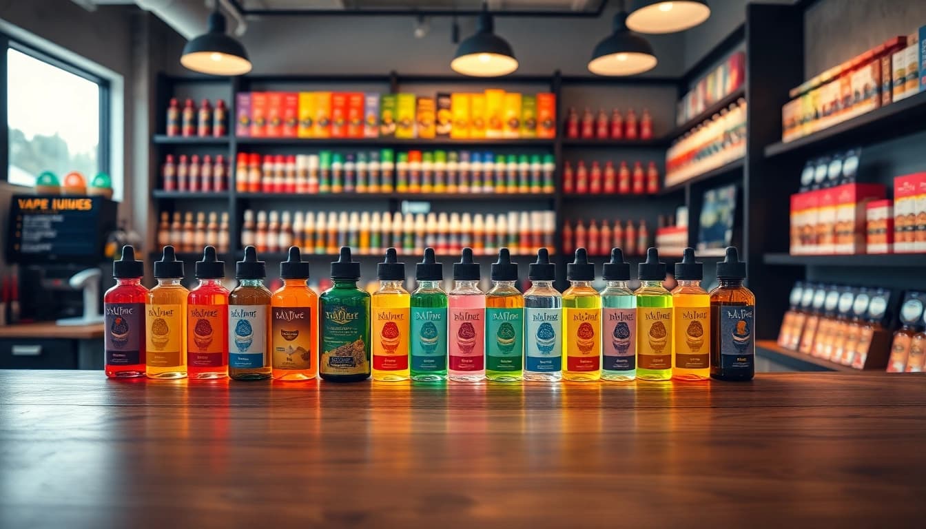 Explore the vibrant collection at Vape Juice Depot with captivating e-liquid displays.