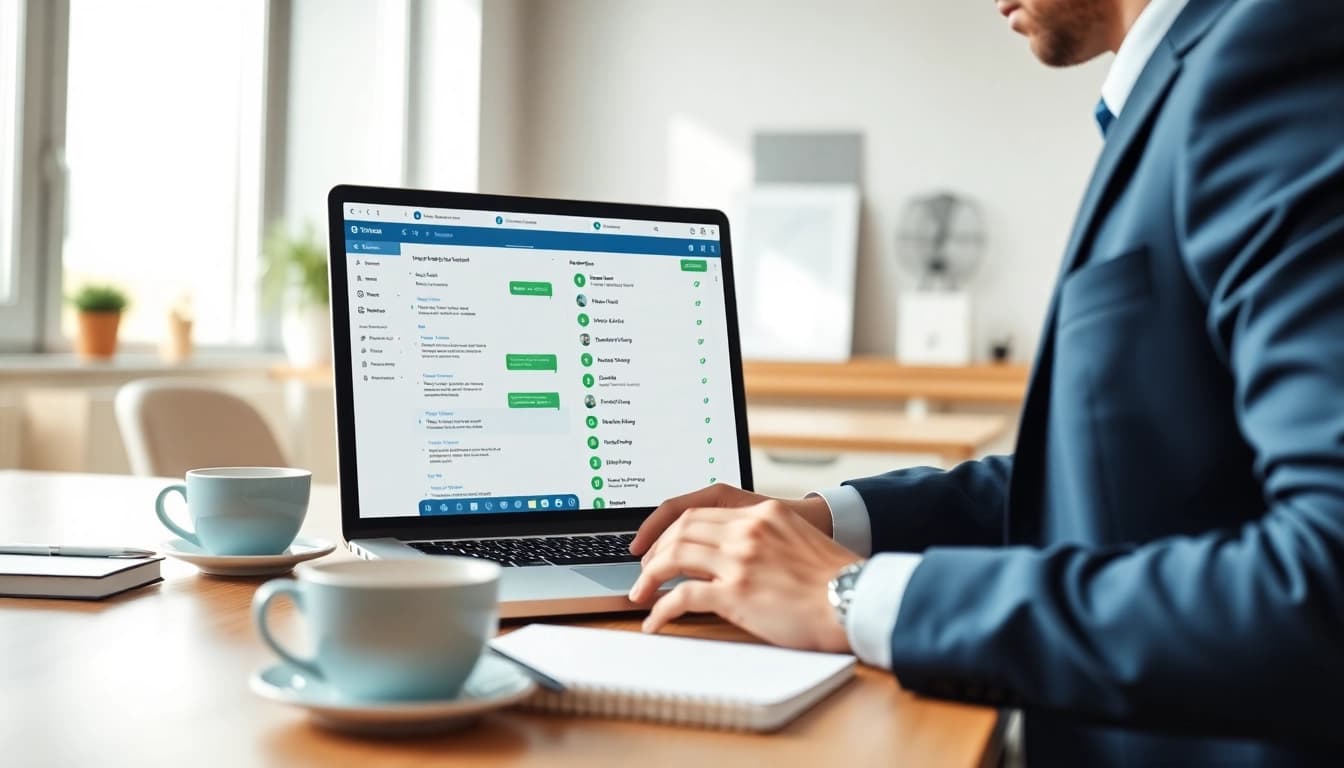 Understand What is a CRM for WhatsApp through a professional setting showcasing CRM software integration.