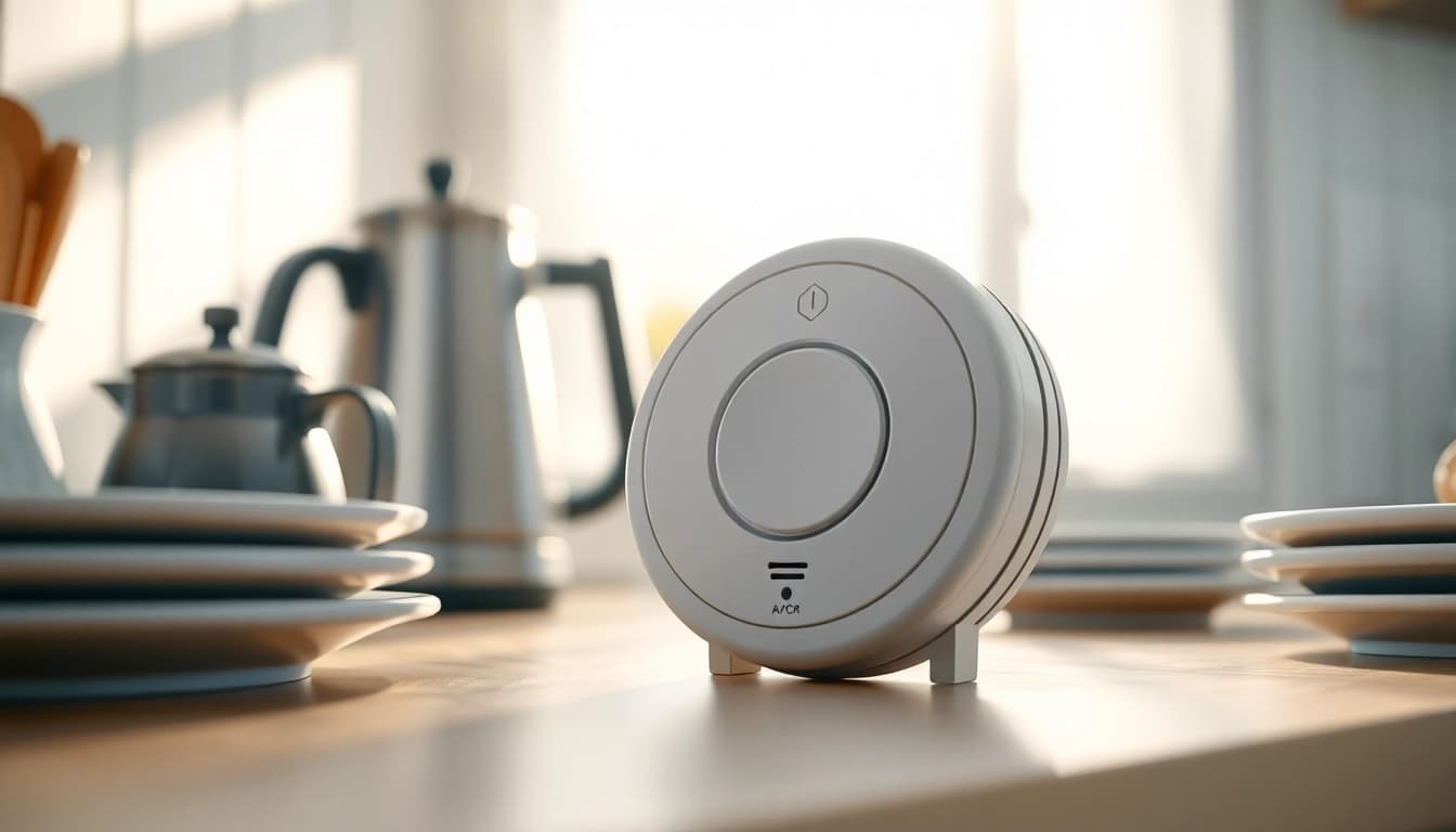 Carbon monoxide detector beeping alerts users to potential dangers in a home environment.