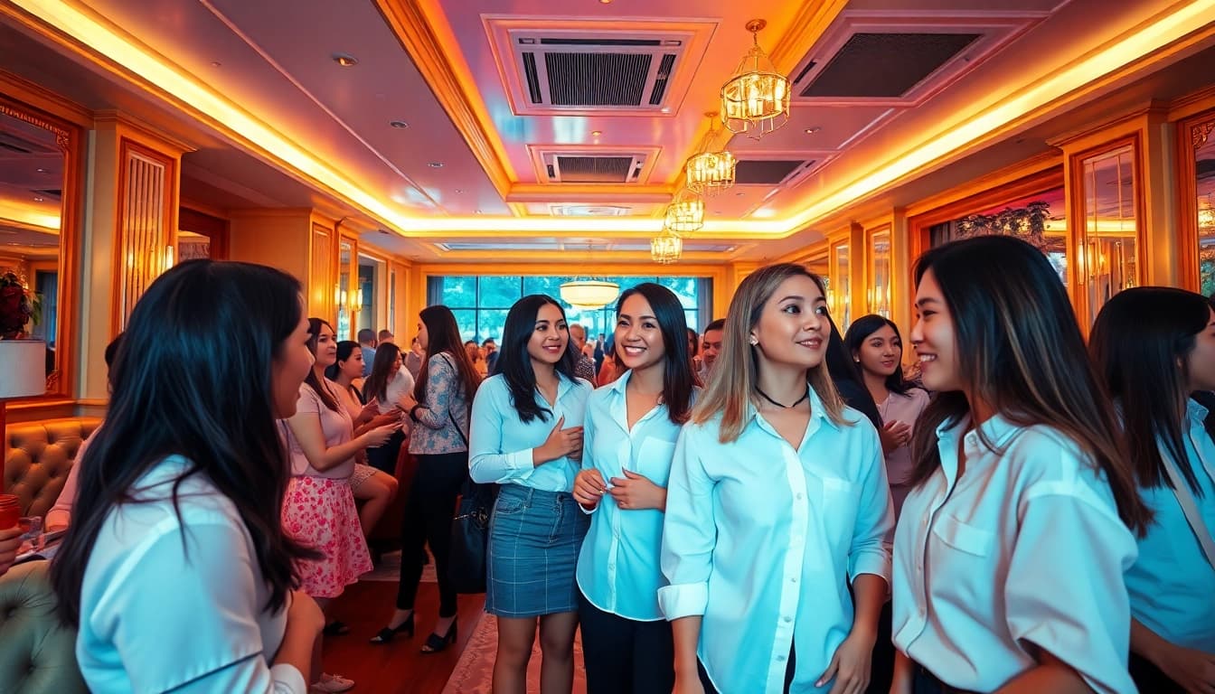 Interior view of a stylish shirt room showcasing elegant decor and engaging atmosphere at gdmc.bio.