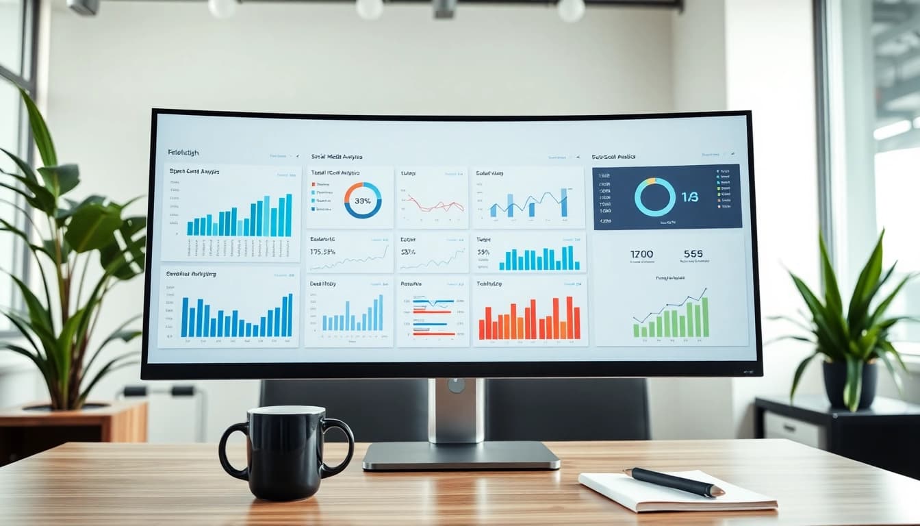 Engaging smm panel interface on a modern desktop, featuring dynamic analytics.