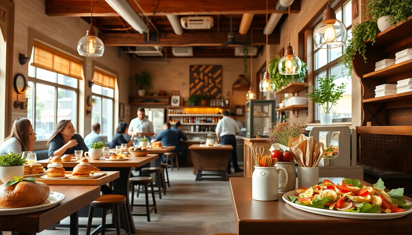 Penawaran lezat dari https://kingarthurcafe.com/menu yang menampilkan kue-kue segar dan hidangan berwarna-warni dalam suasana kafe yang nyaman.