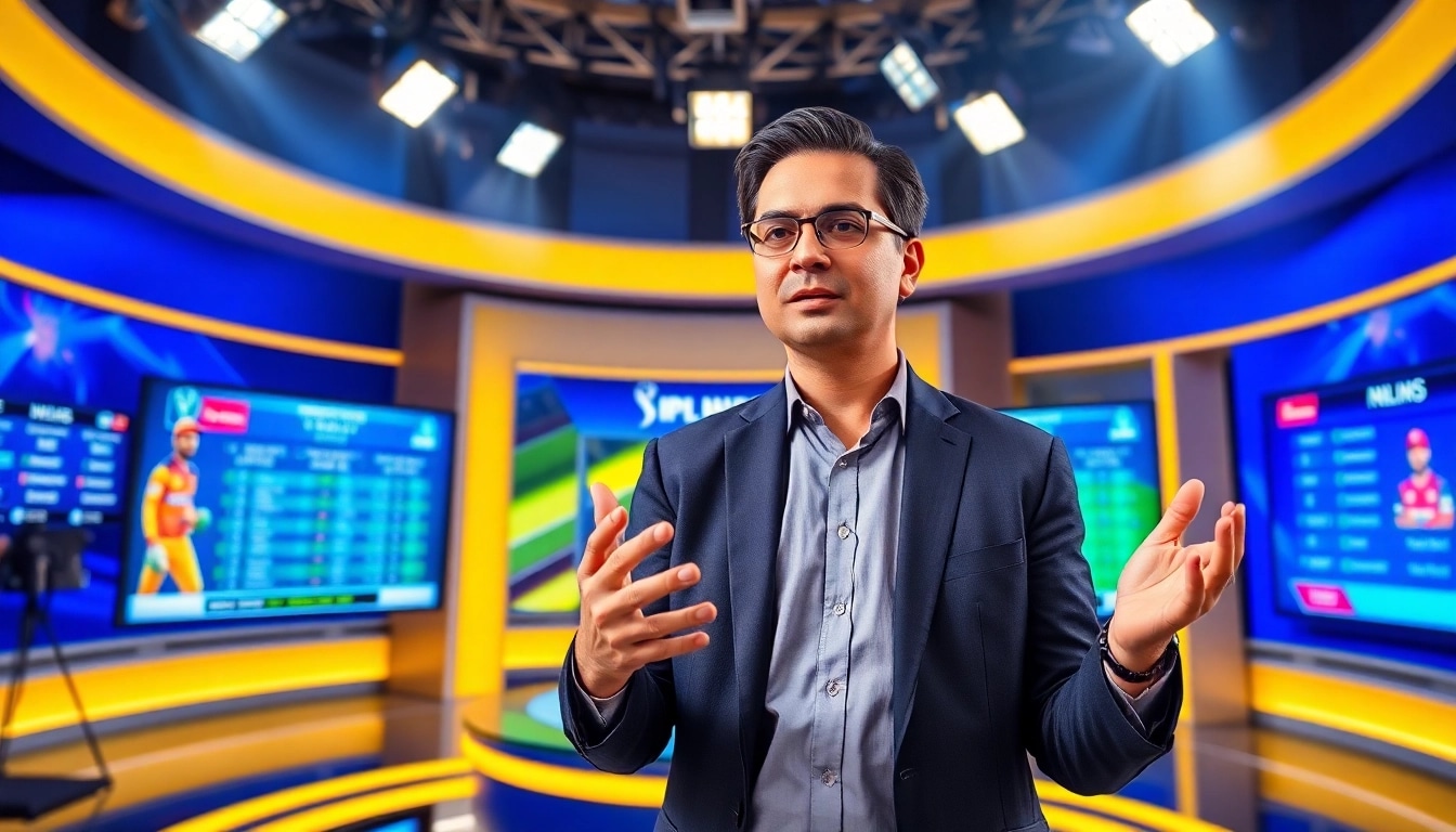 Get expert insights with today's IPL match predictions by a professional analyst in a vibrant studio.