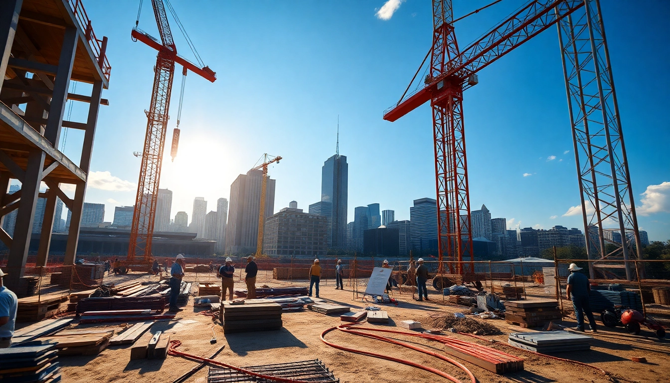 Workers on a construction site illustrating tennessee construction news in action.
