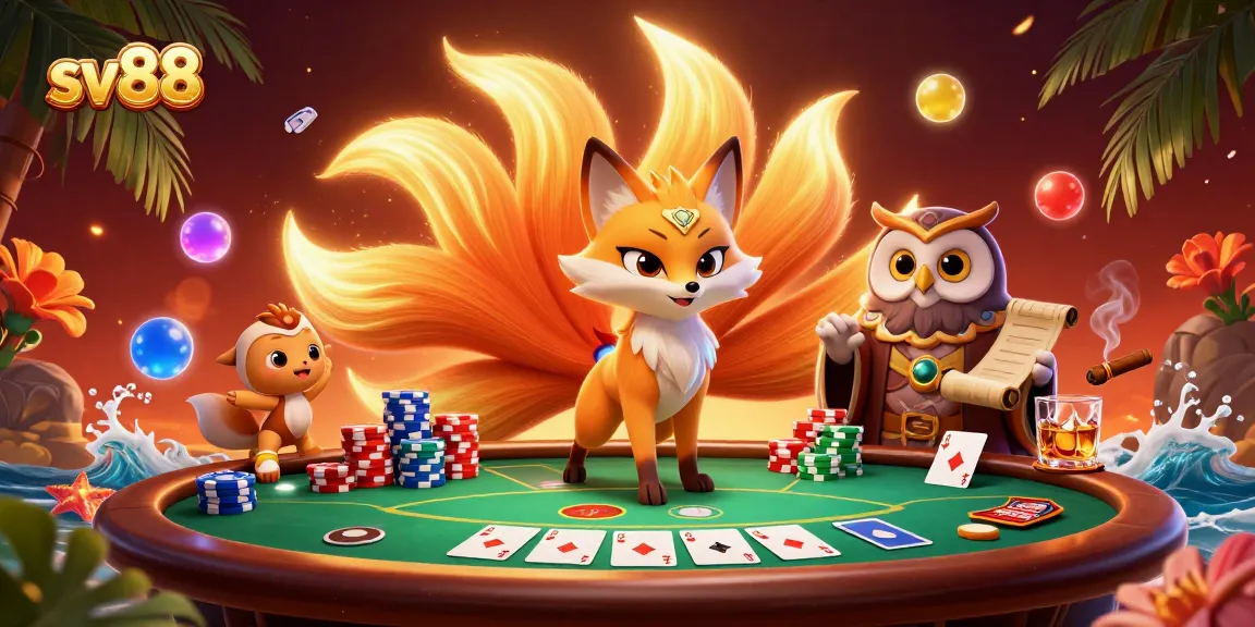 Engage in thrilling gaming at sv88 with vibrant casino spirits surrounding a dynamic poker scene.