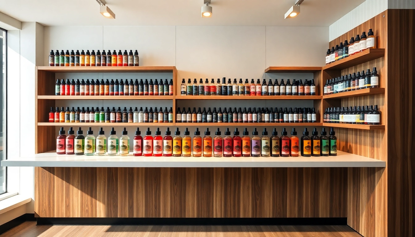 Showcase of Vape Juice Depot's premium vape products in a modern retail environment.