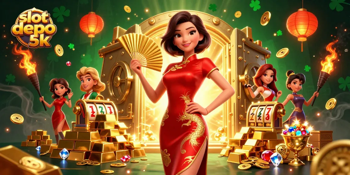 Engage in thrilling slot depo 5k gaming with captivating visuals of winning jackpots and treasures.