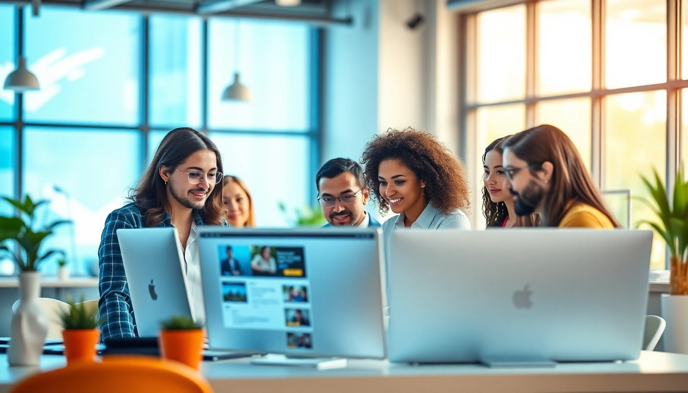 Engaging teamwork at a web design company focusing on innovative website projects.