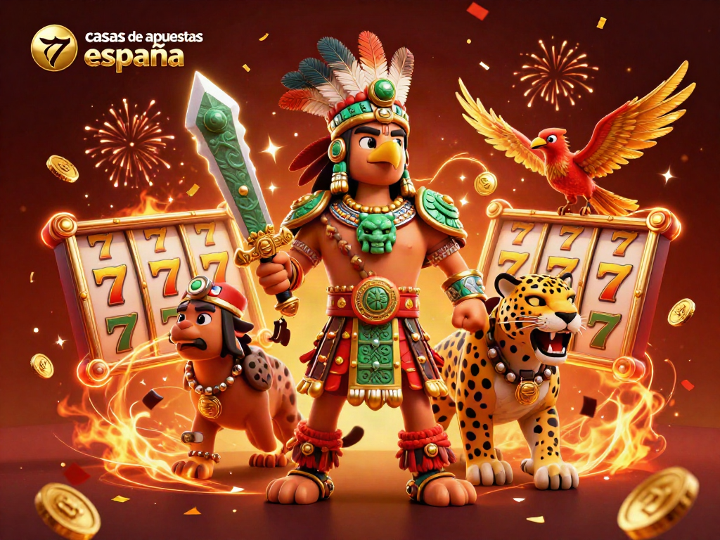 Experimenta la adrenalina en casas de apuestas España con guerreros aztecas y elementos de casino vibrantes.