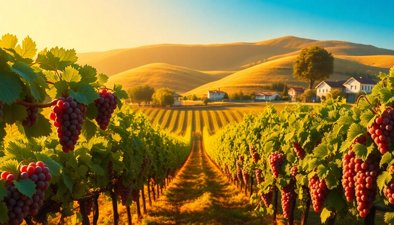 Discovering Clarksburg wines in a picturesque vineyard setting with ripe grapes.