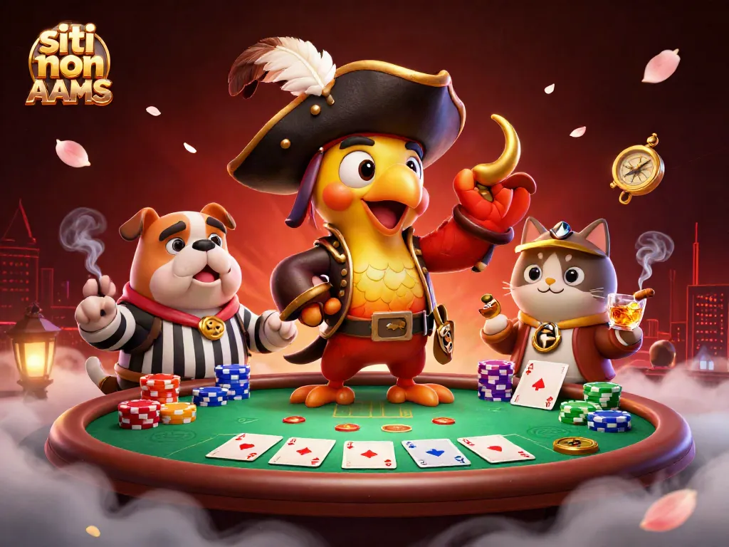 Gioca ai migliori siti non AAMS con questa vivace illustrazione di un casinò, ricca di dettagli e simboli di gioco.