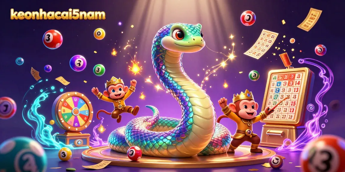 Experience thrilling action at keonhacai5nam with a vibrant, magical lottery scene featuring colorful bouncing balls.