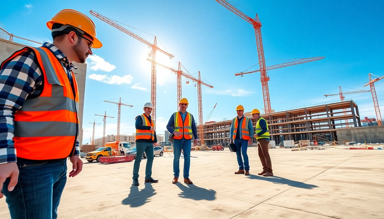 Team of professionals in a construction association north carolina collaborating on-site.
