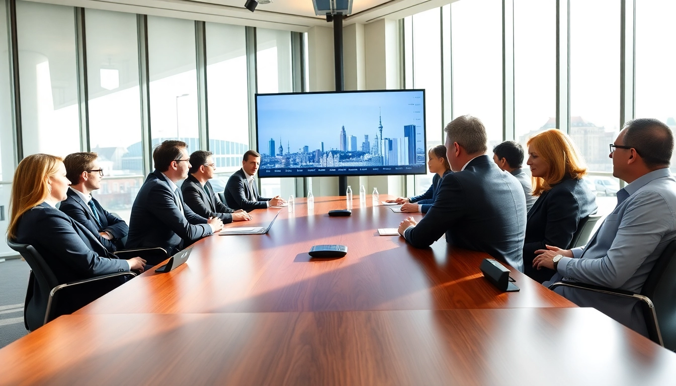 Investors discussing Luxembourg soparfi benefits in a modern boardroom.