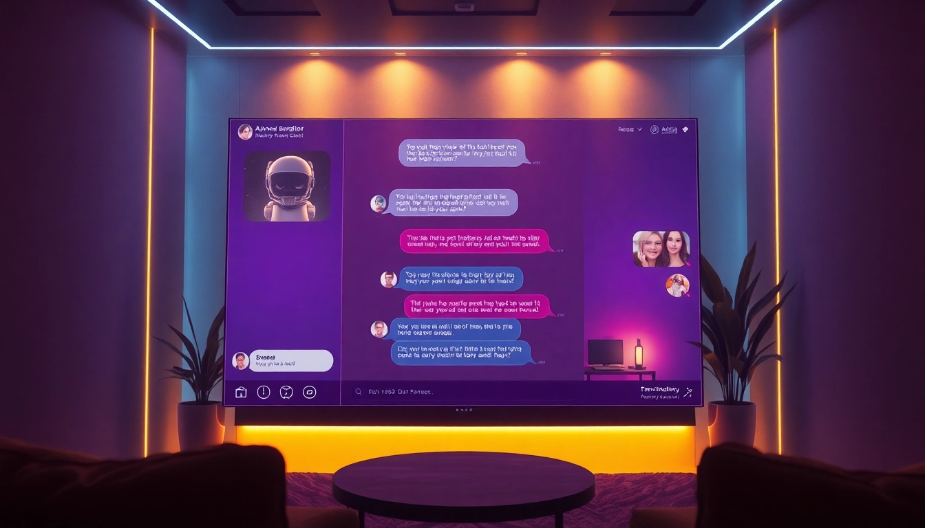 Engaging NSFW AI chatbot conversation in a cozy virtual setting with visual elements.