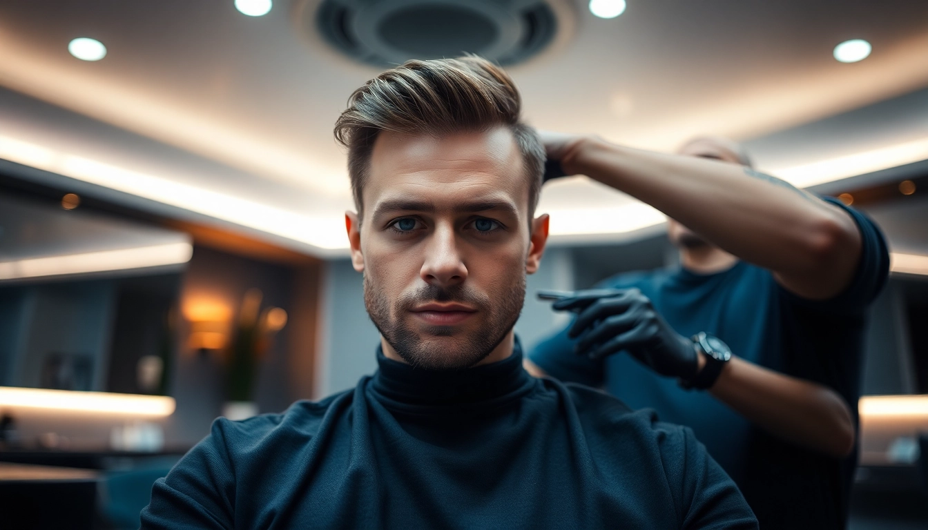 Ace of Fades 212 professional hair replacement service in a modern studio setting.