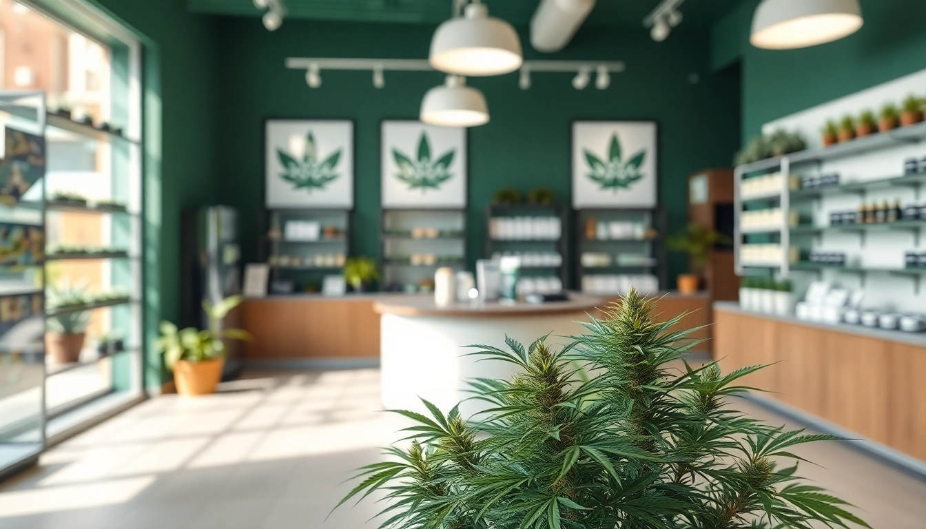 Engaging visual of the Association cannabis shop Madrid with welcoming ambiance and product displays.