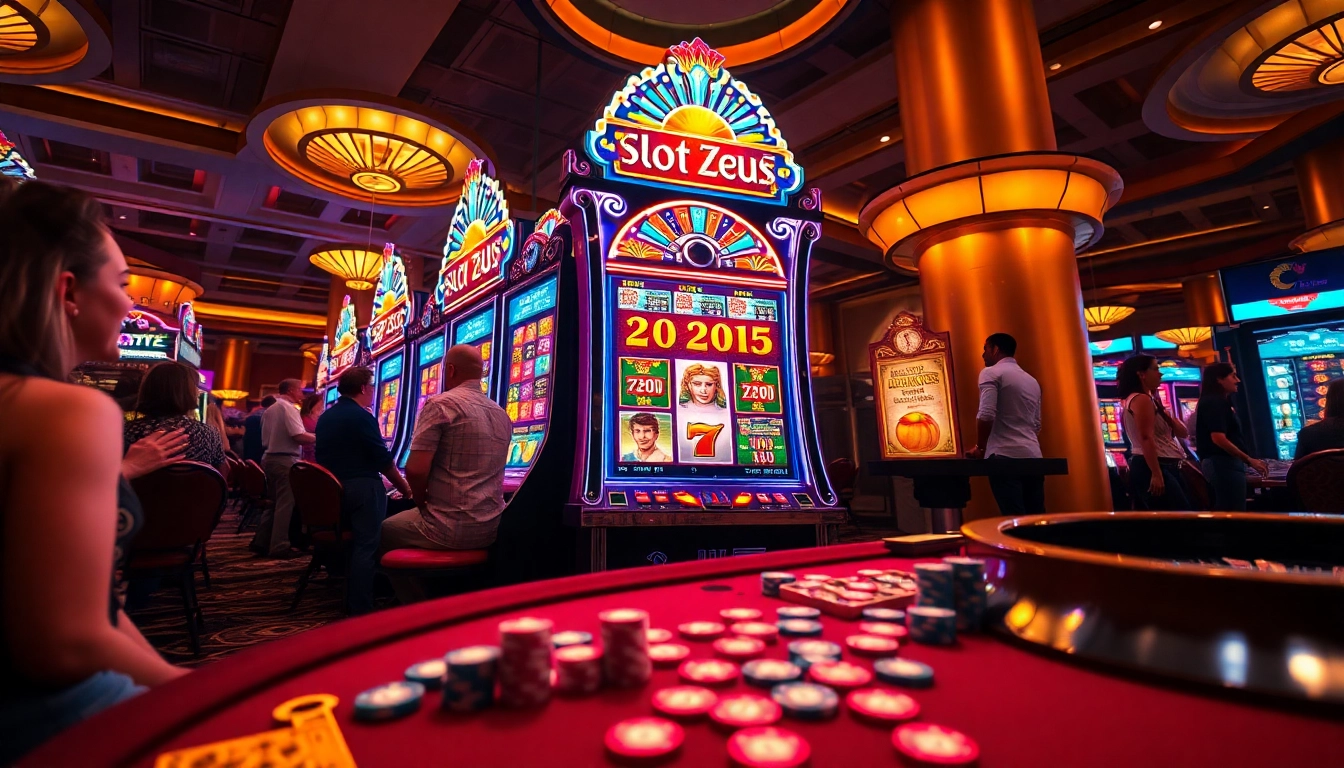 Memainkan mesin Slot Zeus dengan lampu cerah dan jackpot yang menggiurkan.