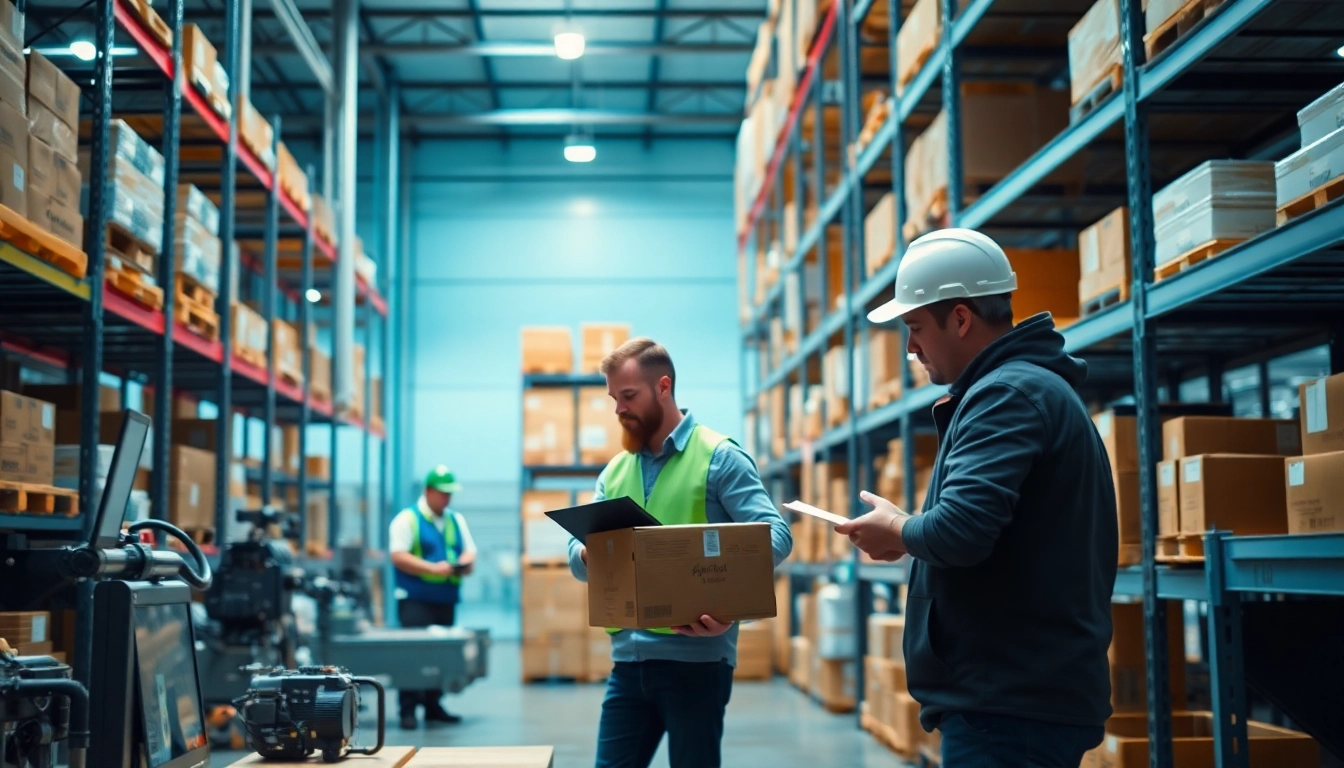Efficient logistics operations showcasing teamwork in a modern 3PL warehouse environment.