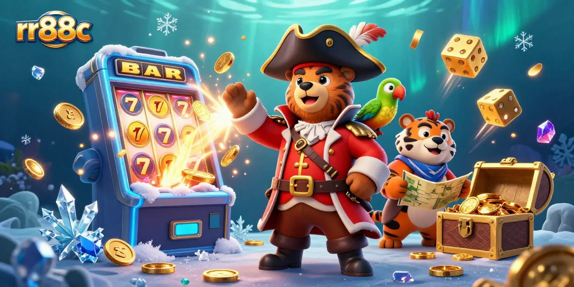 Experience exciting wins with rr88c in a vibrant casino scene full of slots and treasure.