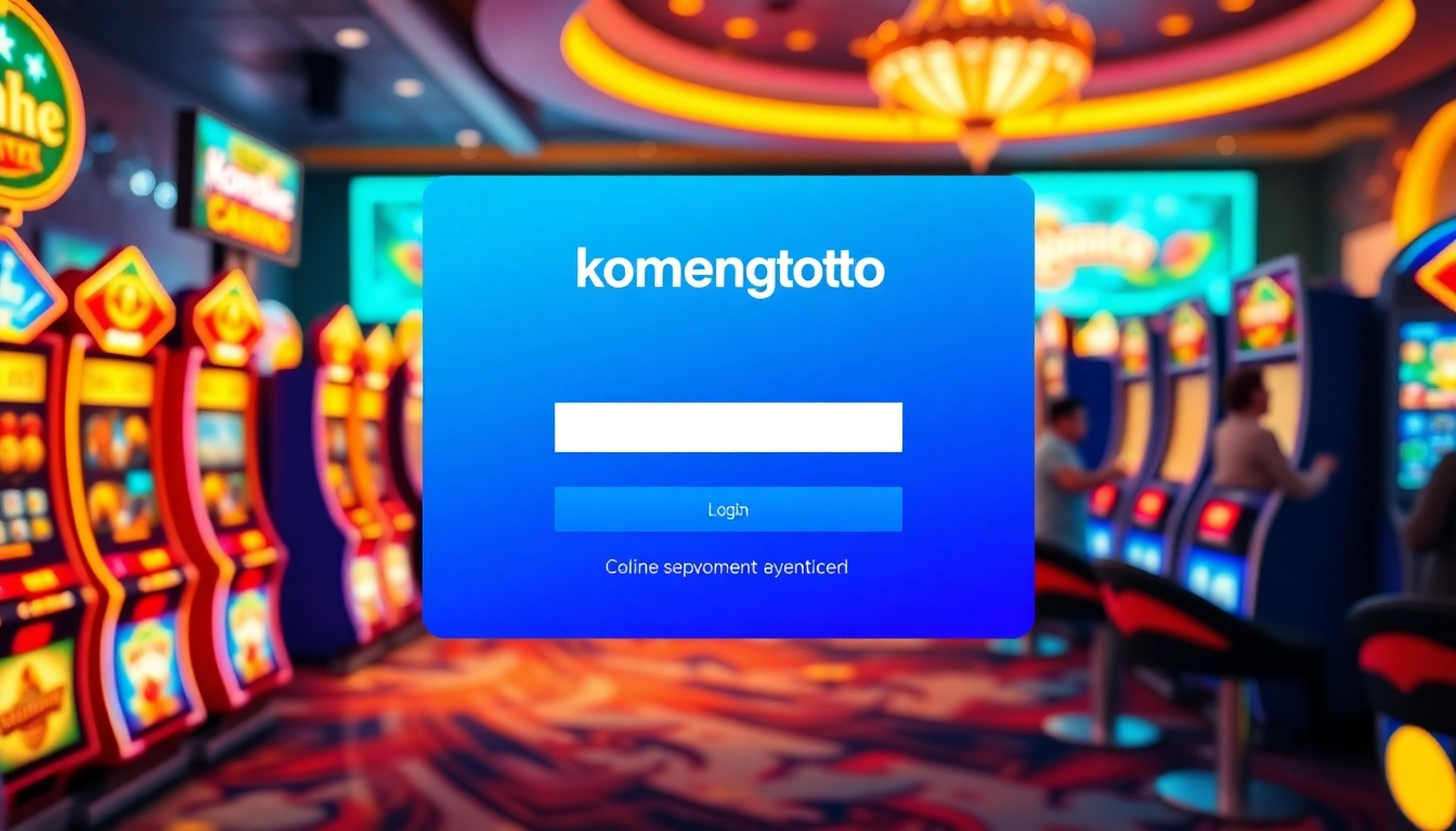 Login ke komengtoto dengan tampilan antarmuka permainan online yang menarik dan energik.