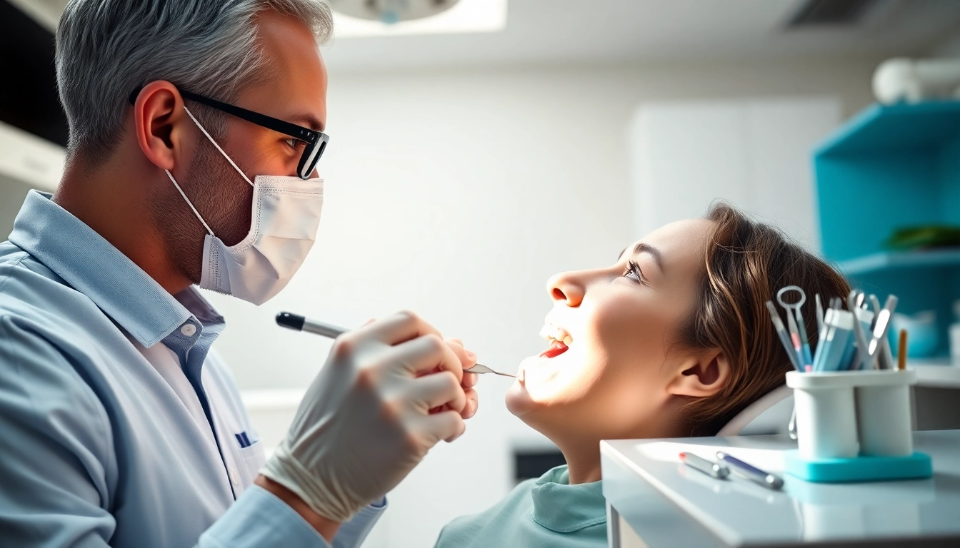 Skilled orthodontist near by me providing expert dental care to a patient in a bright clinic.