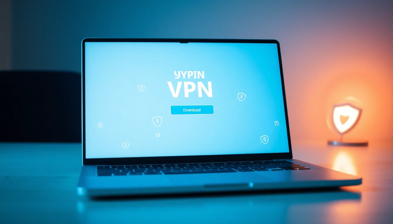 Download free VPN effectively with a clear installation guide displayed on a laptop screen.