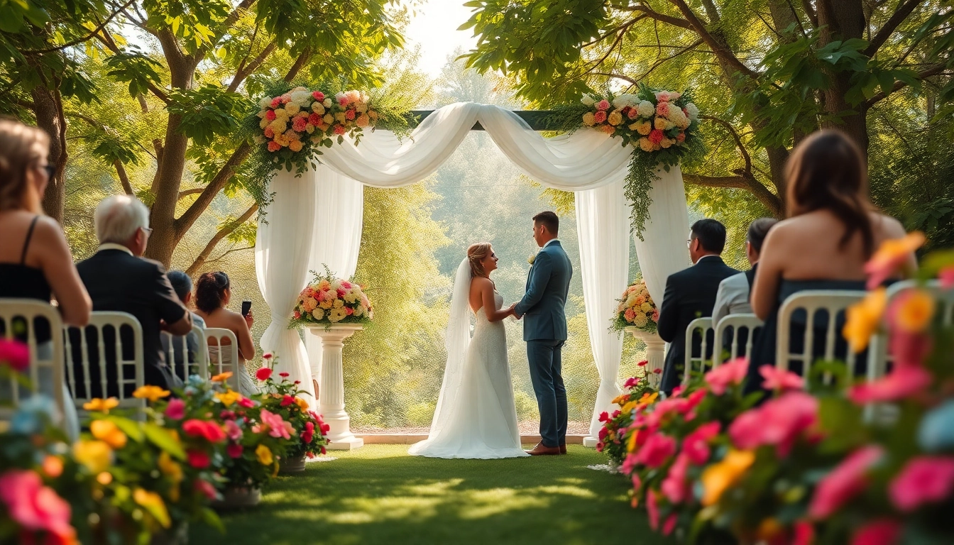 Hochzeit location in einer traumhaften Gartenlandschaft, ideal für Zeremonien und Feiern.