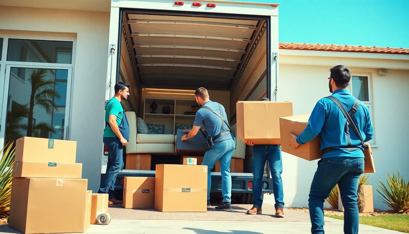 Movers San Diego loading furniture carefully into a truck, showcasing professionalism and teamwork.