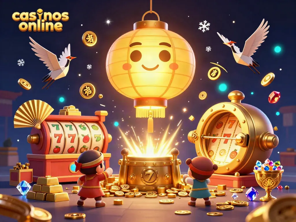 Disfruta de la magia de los casinos online con una ilustración 3D vibrante que fusiona elementos de fortuna y divertidos personajes.
