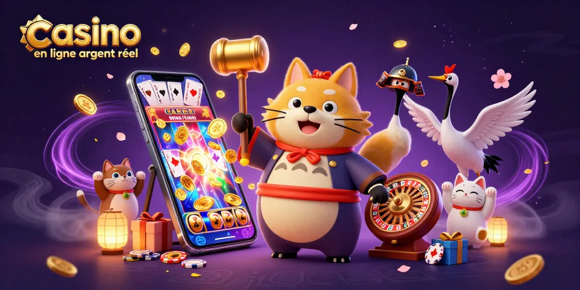 Jouer dans un casino en ligne argent réel avec des symboles de chance et des personnages animés captivants.