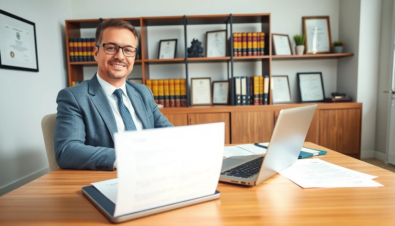 Expert tax consultant in Kenya analyzing documents in a professional office setting.
