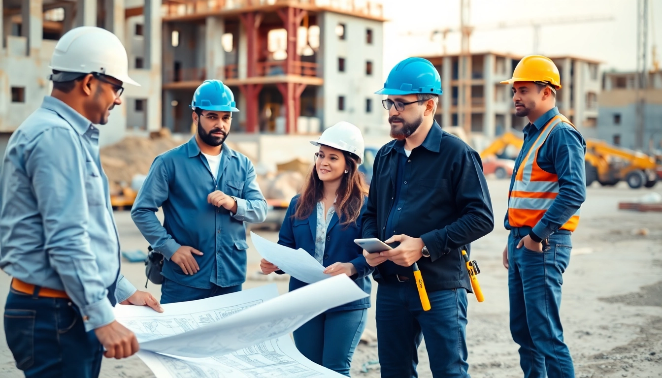 New Jersey General Contractor team collaborating on a construction project at a site