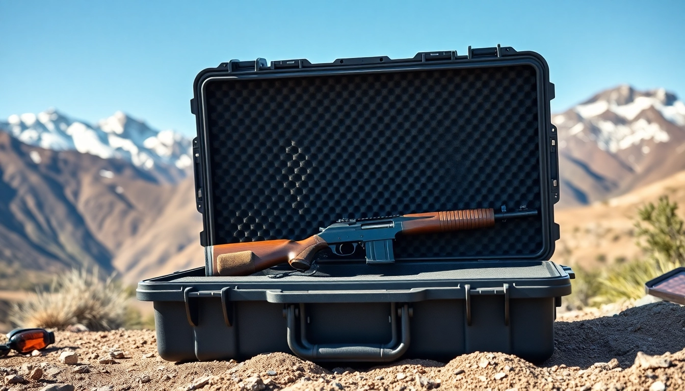 Showcase pelican rifle case with high-quality rifles, highlighting security and reliability.
