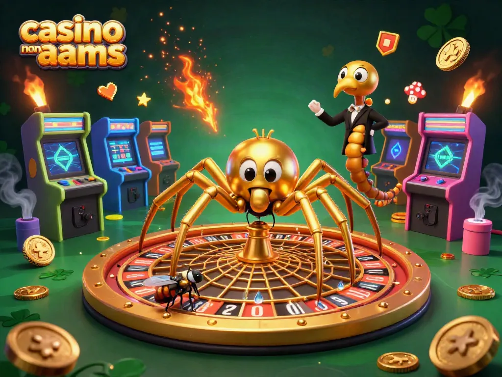 Giocatori scommettono nei casino non AAMS con una ragnatela d'oro a forma di roulette.