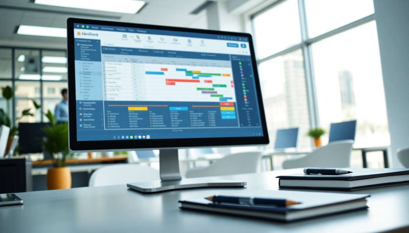 Utilize production planning software for efficient scheduling and resource management in a modern office.