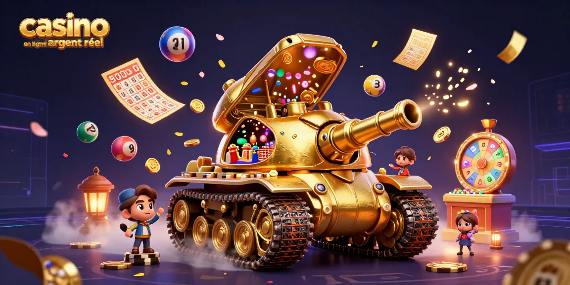 Jouer à des jeux de casino en ligne argent réel avec des éléments de loterie et des effets festifs.