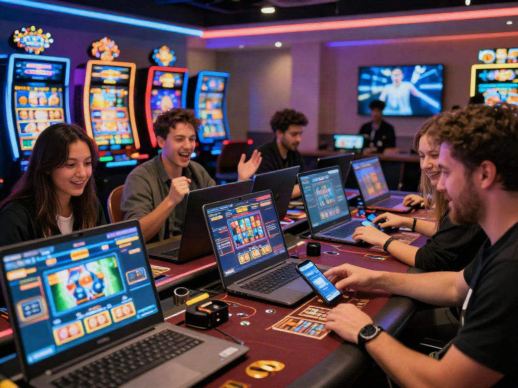 rokok88 daftar online casino experience with engaging players and vibrant digital gaming elements