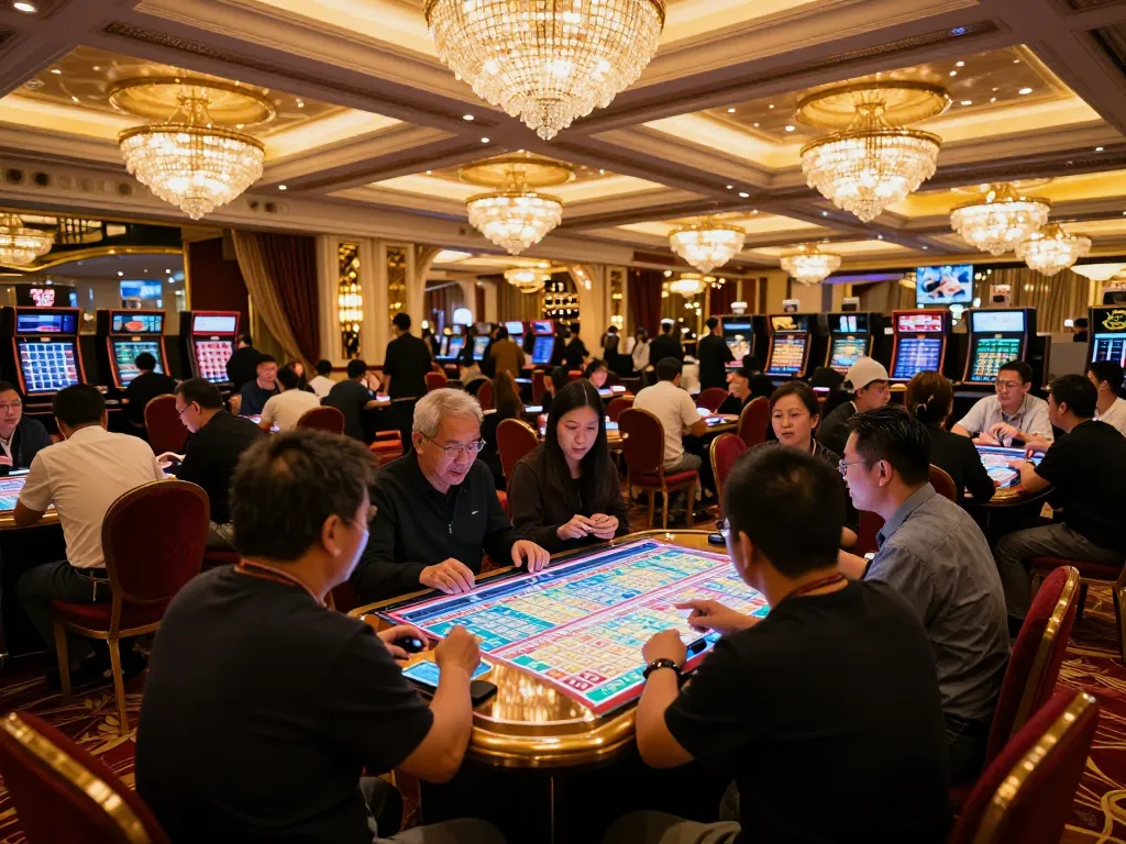 Keseruan undian langsung Toto Macau di setting kasino mewah dengan penonton yang terlibat dalam permainan