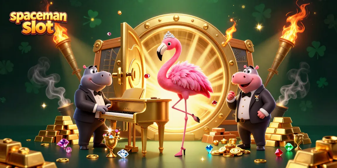 Engage with the thrilling spaceman slot as vibrant characters and casino treasures come alive in this dynamic scene.