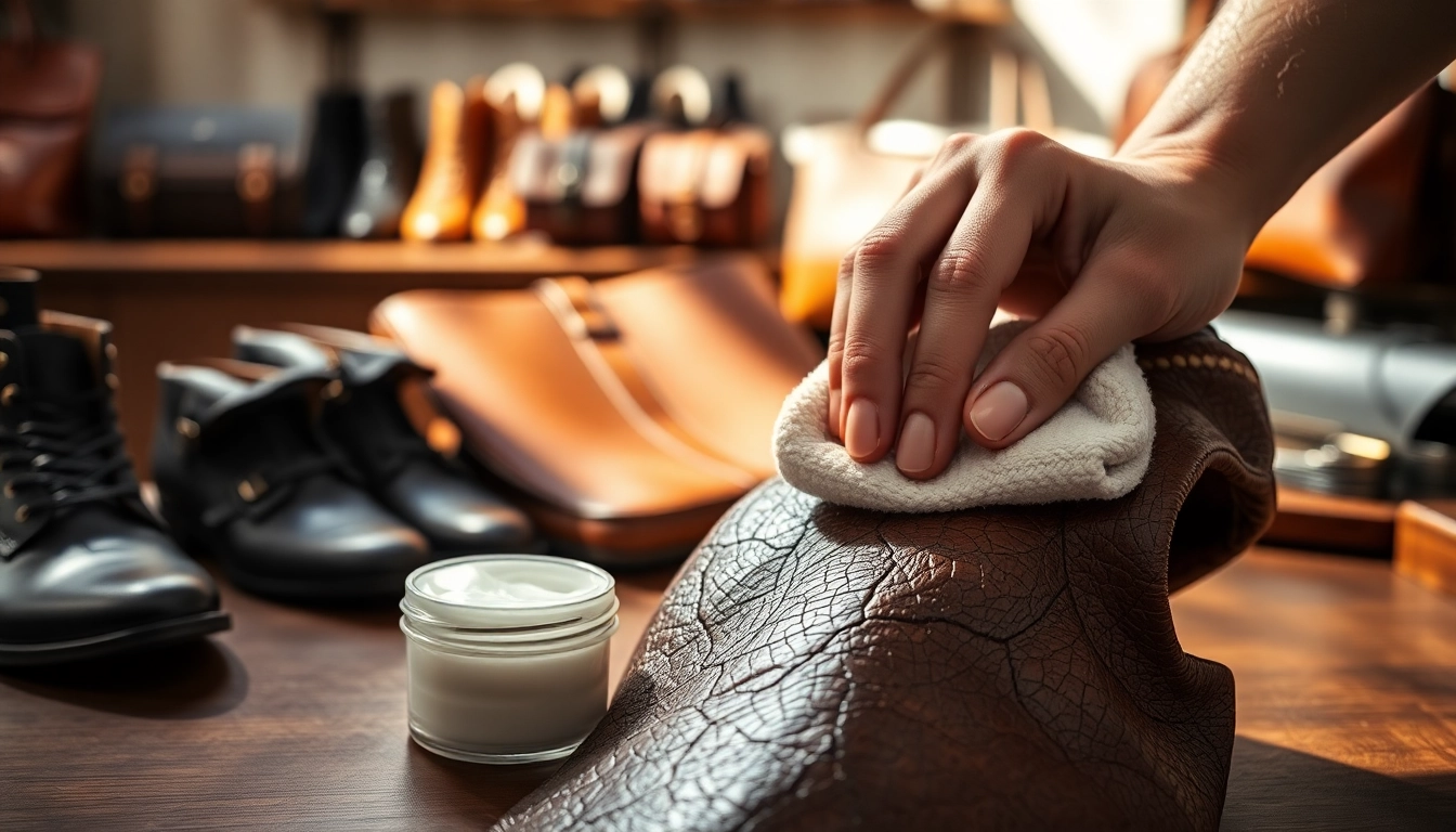 Applying the best conditioner for dry, cracked leather to restore its luster and texture.