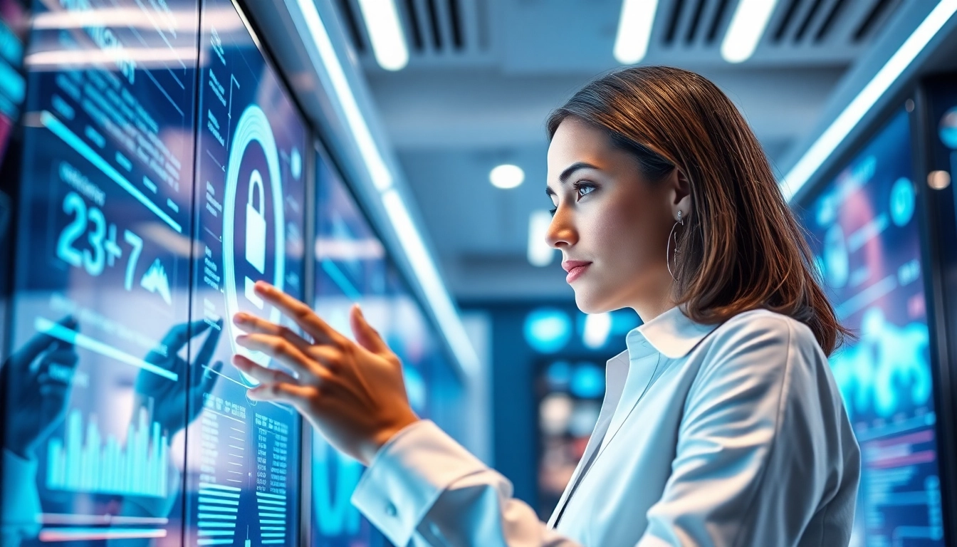 Engaging interaction showcasing Human Interface with AI through a modern tech setup.