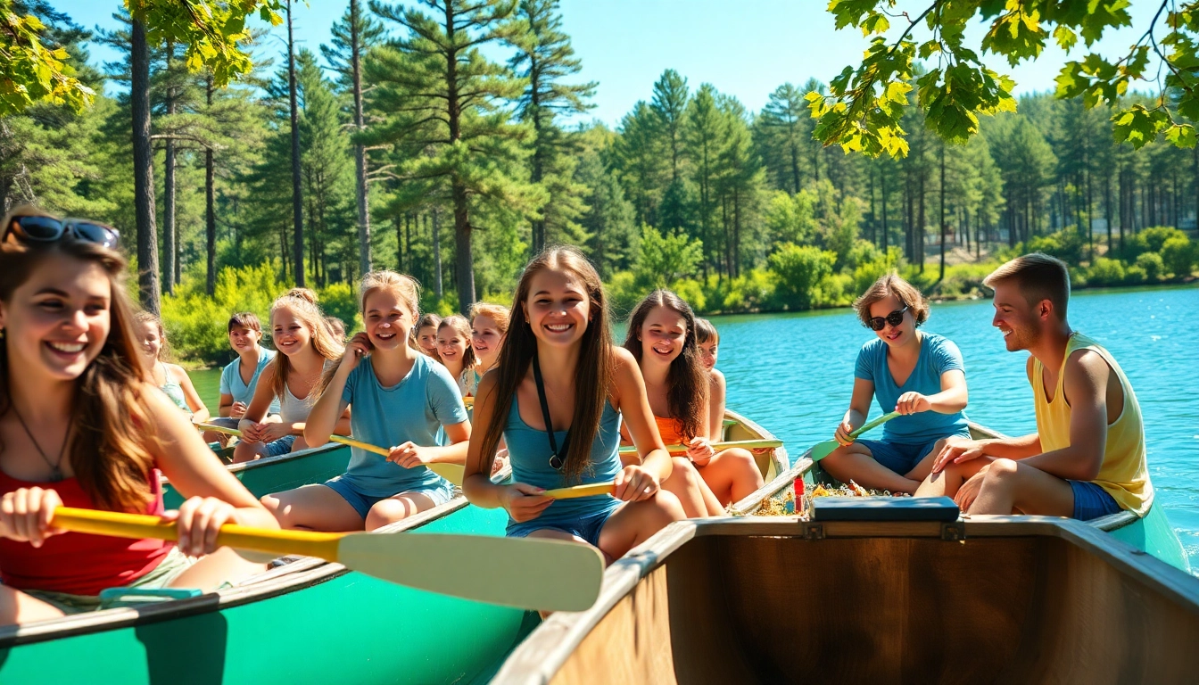 Teens enjoying activities at a vibrant teen summer camp, showcasing joy and teamwork.
