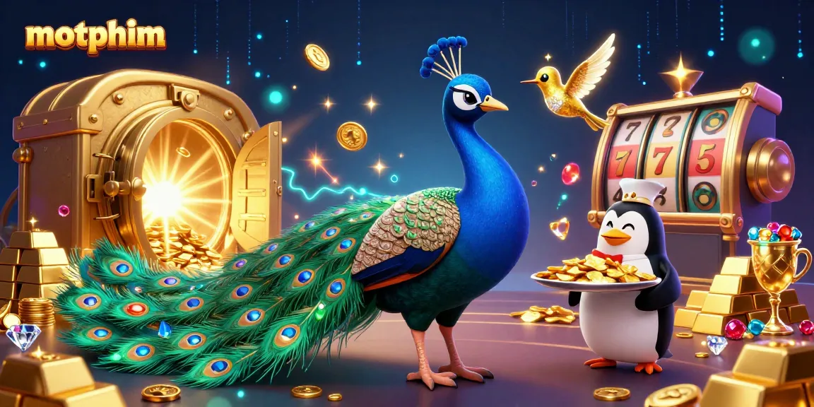 Watch motphim come alive in a thrilling casino scene filled with slot machines and treasures.
