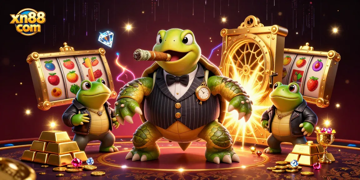 Experience thrilling action at xn88 com with a colorful casino scene filled with treasures and lively characters.