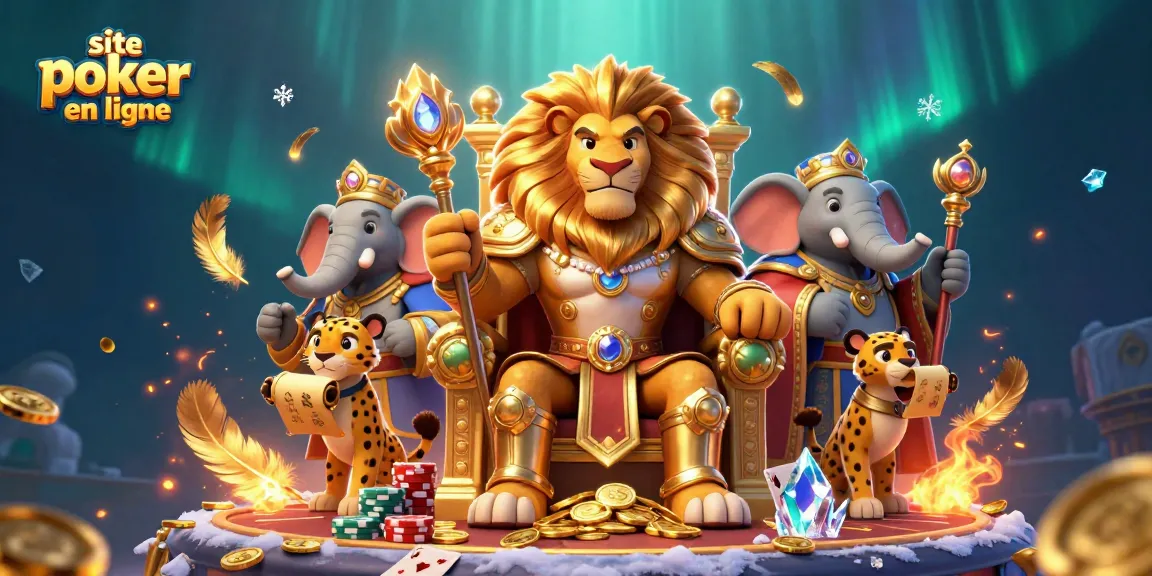 Vivez des parties palpitantes sur un site de poker en ligne avec des personnages animés et une ambiance de casino.