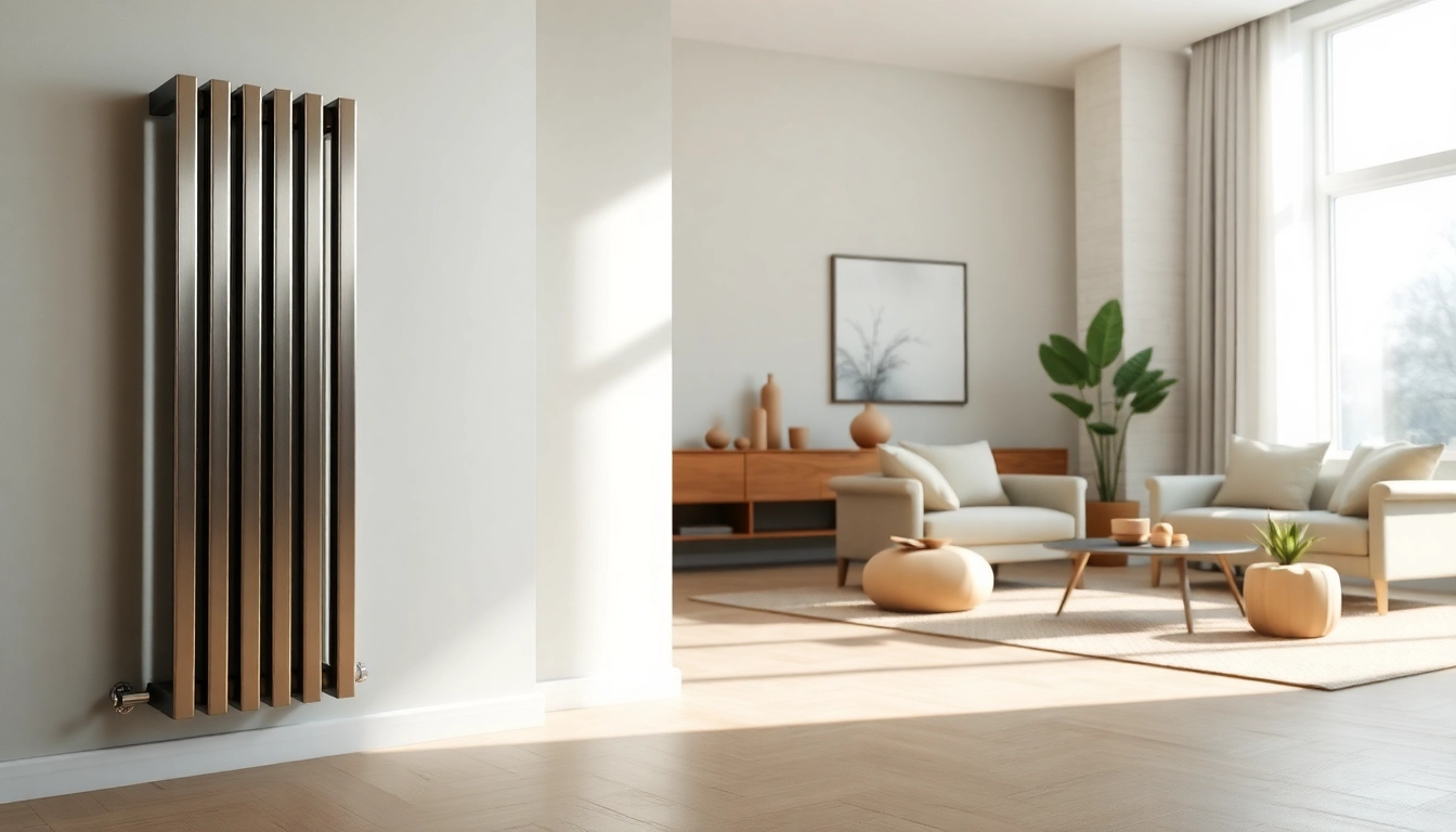 Sonni Heizkörper in a modern living room, showcasing elegant design and natural light.