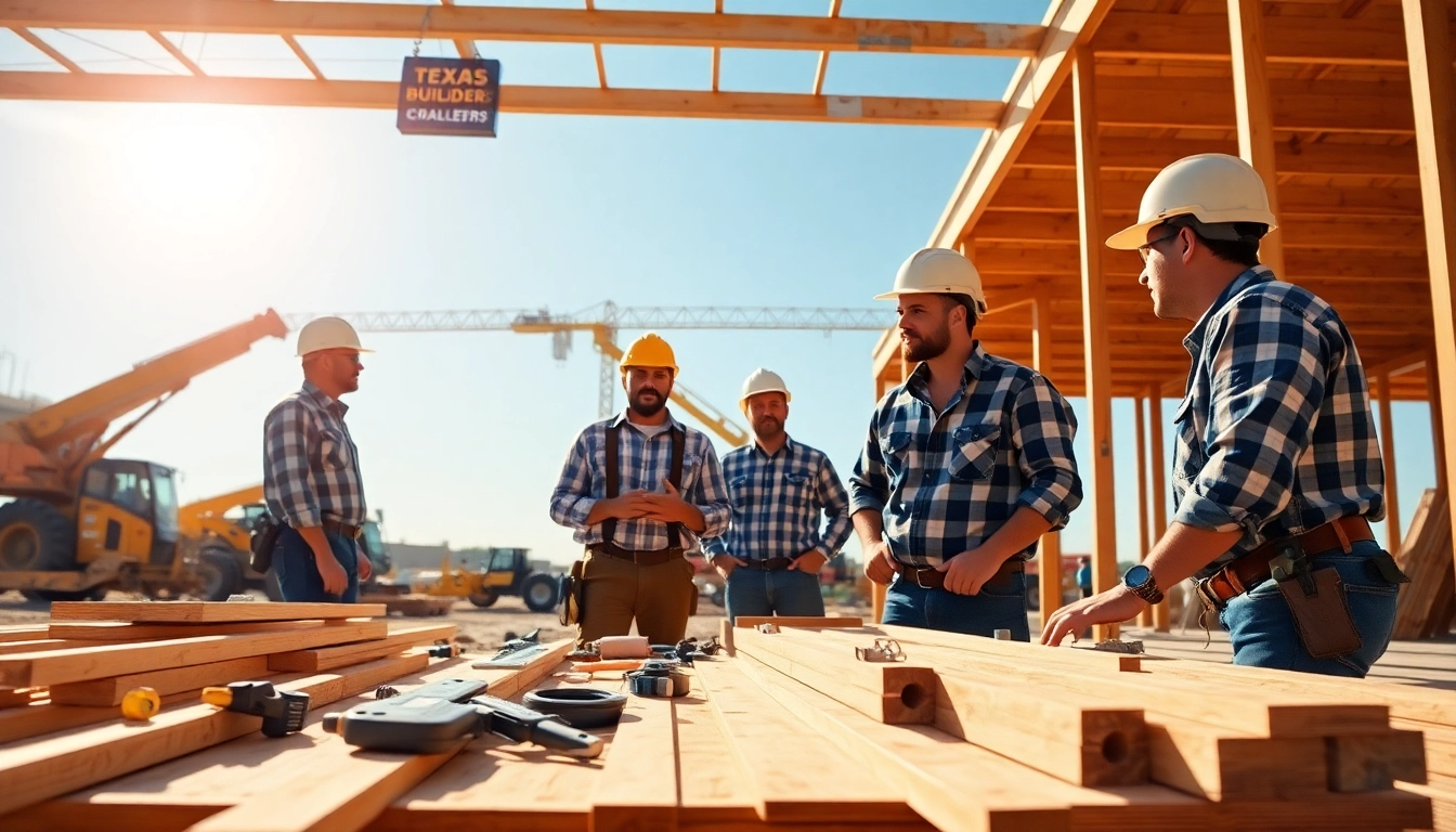 Texas association of builders team members collaborating on a construction project.
